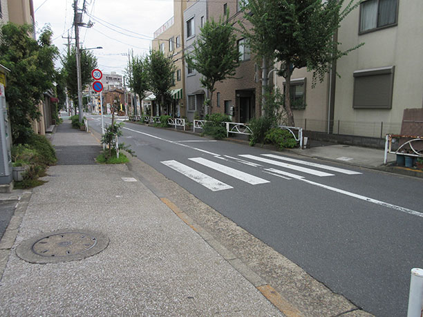 最初の横断歩道を渡ります