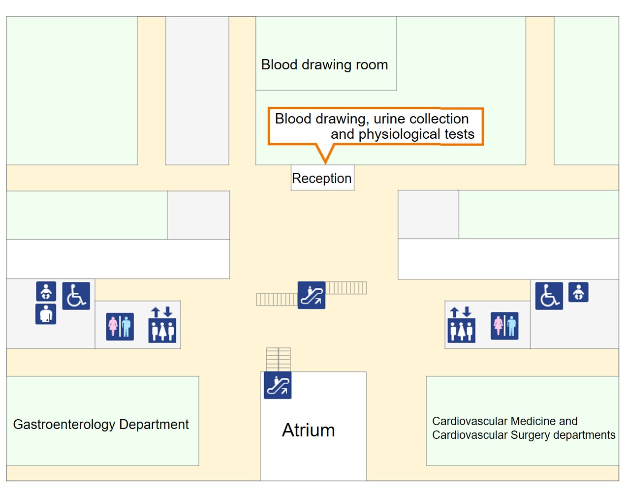 Floor Map (Second floor of the Center for Outpatient Health)