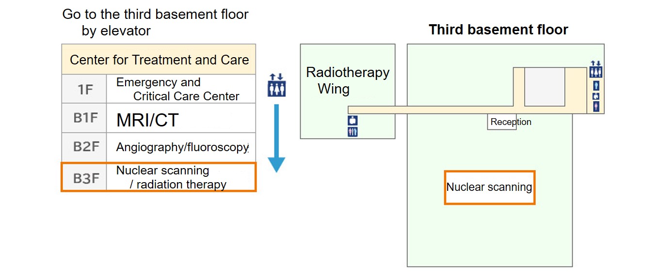 Floor map (Third basement floor at the Center for Treatment and Care)