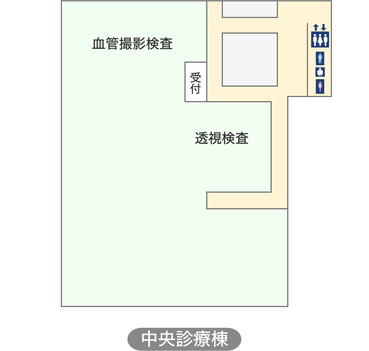 図：地下2階の検査エリアのフロア案内です。