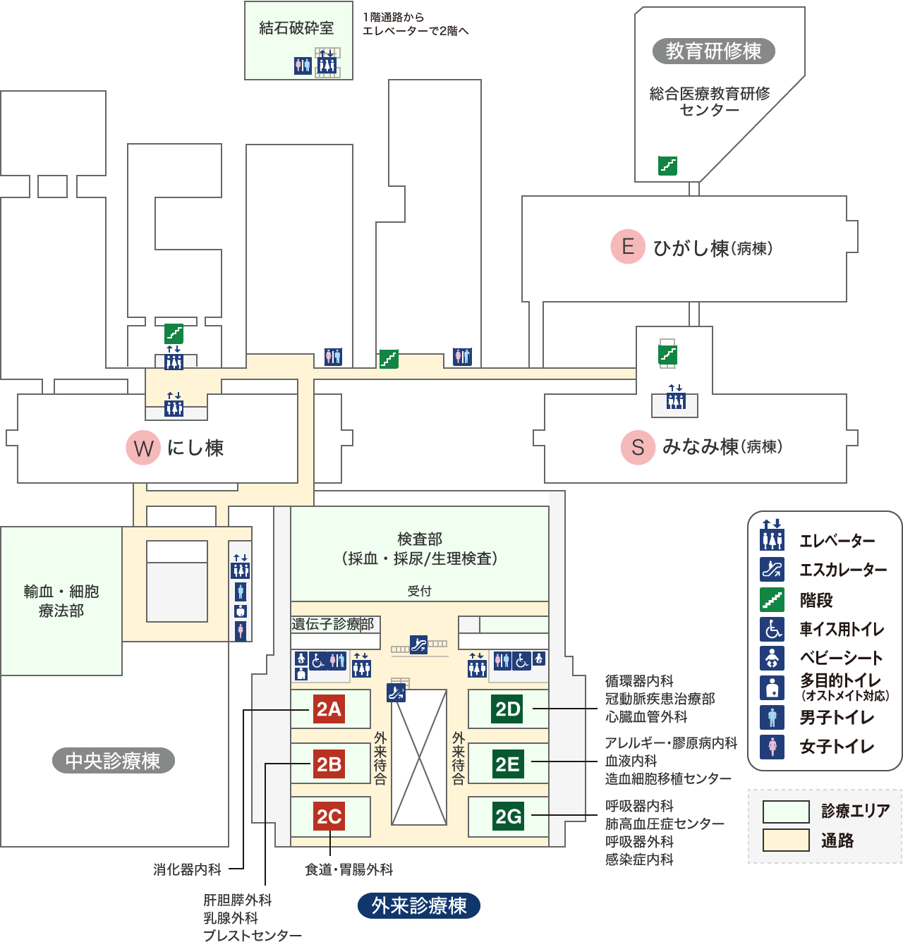 図：3階の診察エリアと検査エリアのフロア案内です。