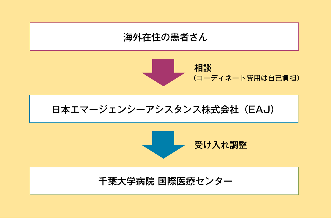 図:海外在住患者さんの受診の流れ