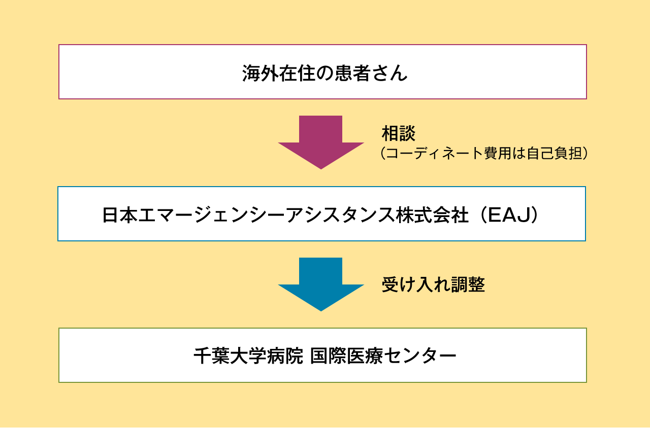 図：海外在住患者さんの受診の流れ