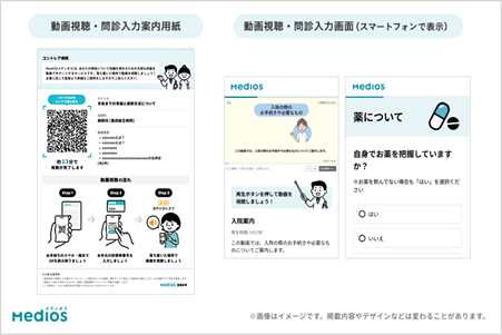 写真:入院説明動画・入院時問診システム 患者さんのご利用イメージ